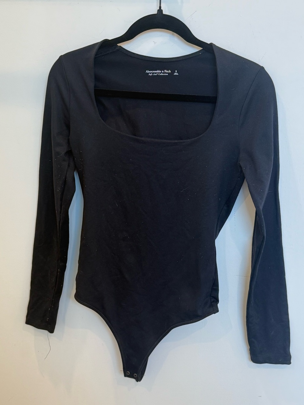 Abercrombie & Fitch Black Long Sleeve Scoop Bodysuit